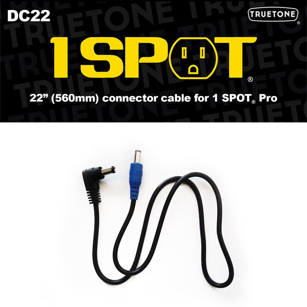 Truetone DC22 | 1 Spot 22'' DC Cable Male r-angle to male straight cable