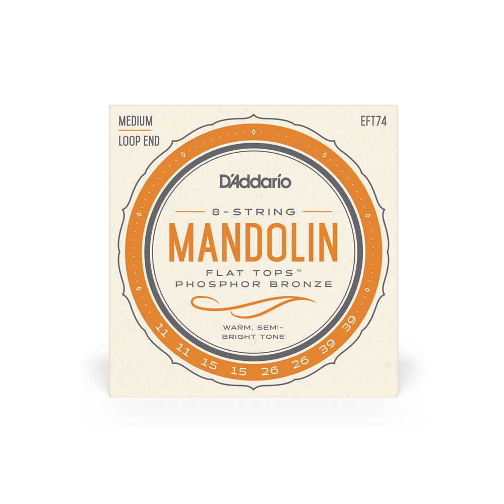 D'Addario EFT74 Flat Tops Mandolin Strings, Medium, 11-39