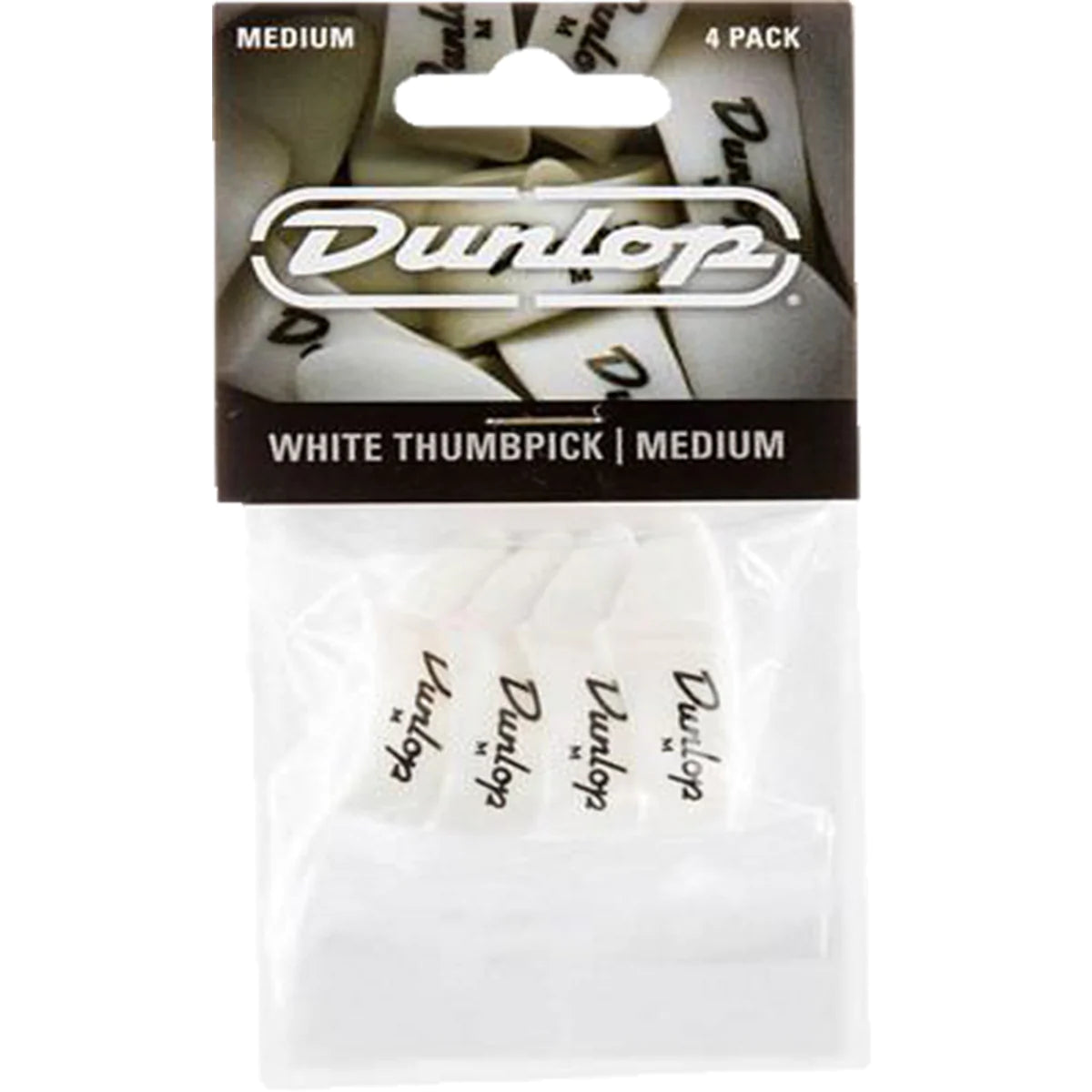 Dunlop Thumb Picks | 4-Pack | Medium White